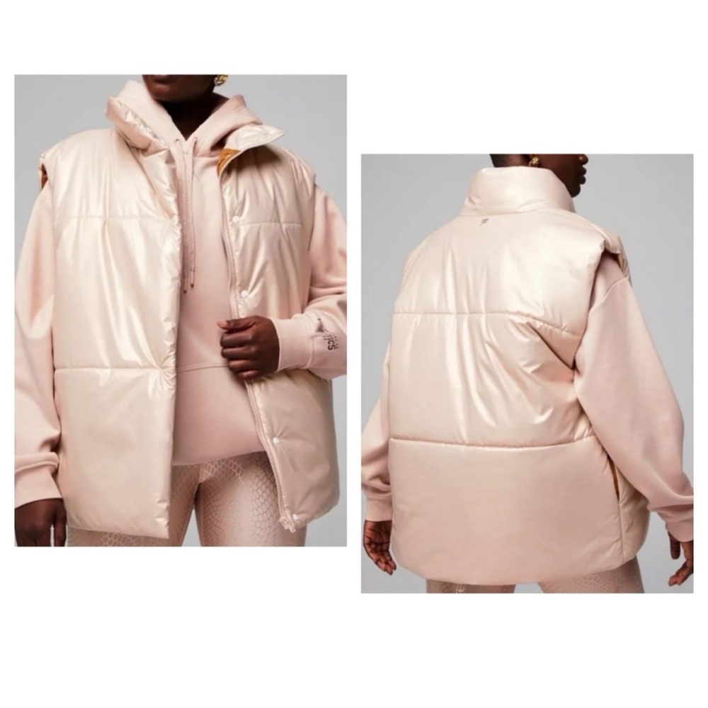Fabletics Oversized Puffer Vest Womens Size XS Natural Blush